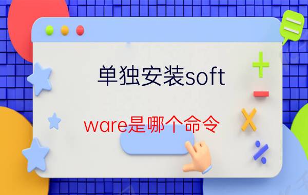 单独安装soft ware是哪个命令 s0ftware是什么意思？